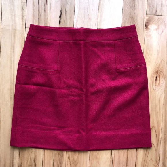 J. Crew Dresses & Skirts - j.‎ crew // classic felted wool fuchsia mini skirt